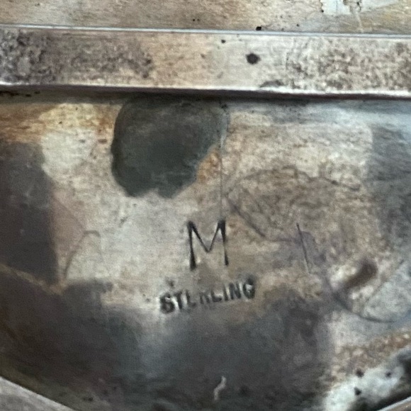 Vintage Native American Turquoise Coral Sterling Silver Cuff Bracelet - Picture 9 of 16